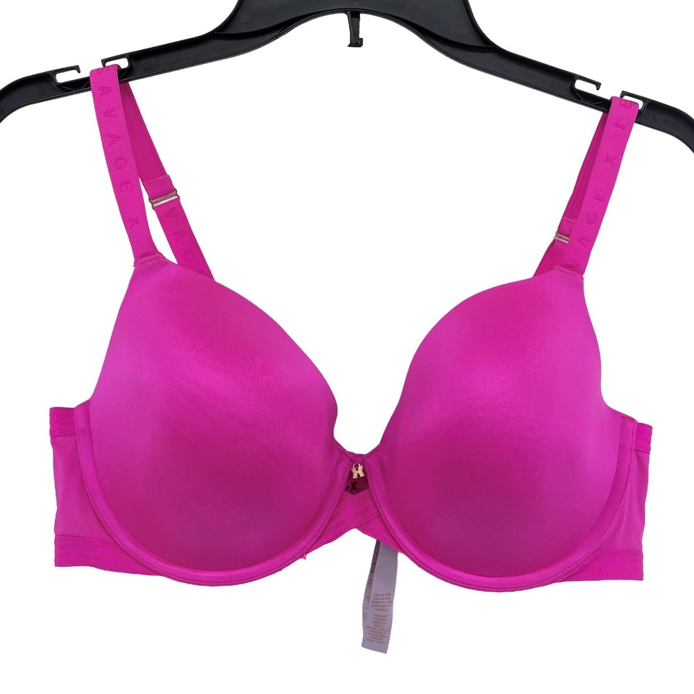 Savage X Fenty Womens Hot Pink Microfiber T-Shirt Underwire Bra 40D